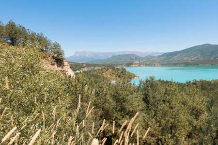 Mediano reservoir located at Huesca in Aragon Province, Spainの写真素材