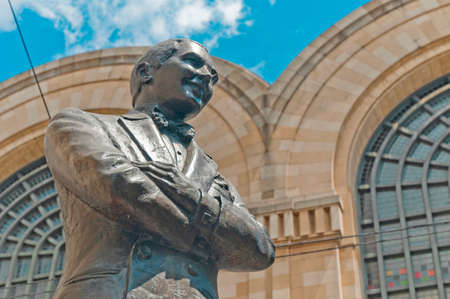 Carlos Gardel statue on Abasto neighborhood at Buenos Aires, Argentinaのeditorial素材