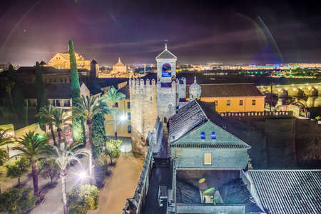 Alcazar of the Christian Monarchs (Alcazar de los Reyes Cristianos), also known as the Alcazar of CÃ³rdoba, a medieval Alcazar located in the historic center of Cordoba, Andalusia, Spainの写真素材
