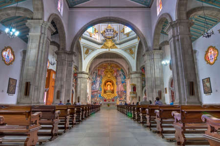Interior of the Basilica of Nuestra Senora de la Candelaria located at Candelaria, Tenerife Island.のeditorial素材