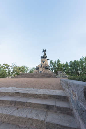 Monument to the Army of the Andes at the top of the Cerro de la Gloria at the General San Martin Parkのeditorial素材