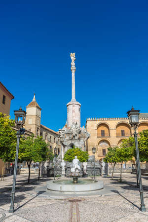 Saint Raphael Triumph statue in Cordoba, Andalusia, Spain.の写真素材