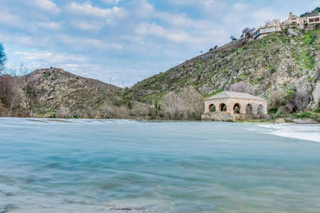 Tajo river near Toledo in Castilla La Mancha province, Spainの写真素材