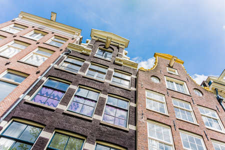 Typical old houses facades in Amsterdam, Netherlands.の写真素材