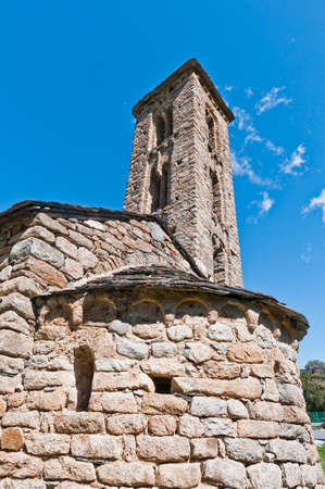 Sant Miquel romanic church located at Engolasters, Andorraの写真素材