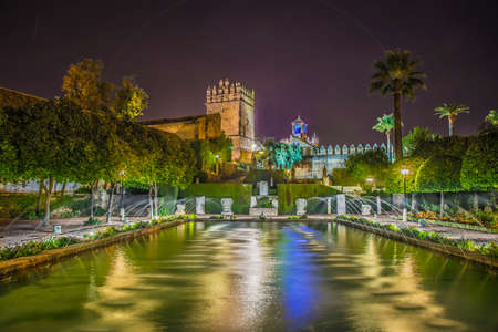 Alcazar of the Christian Monarchs (Alcazar de los Reyes Cristianos), also known as the Alcazar of CÃ³rdoba, a medieval Alcazar located in the historic center of Cordoba, Andalusia, Spainの写真素材