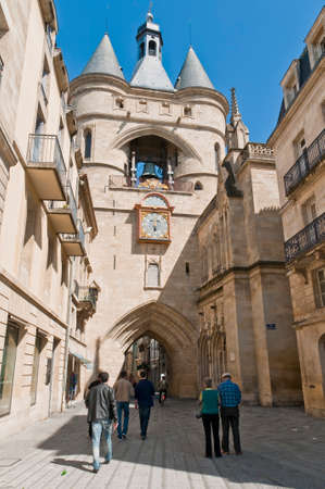 Clock of the Grosse Cloche door at Bordeaux, Franceのeditorial素材