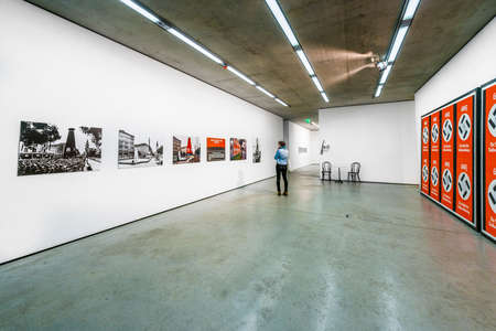 SALZBURG, AUSTRIA - JULY 31, 2014: The Museum der Moderne Monchsberg, perched on top of the steep cliff of Monchsberg mountain, sixty metres above Anton-Neumayr-Square, in Salzburg, Austria.のeditorial素材