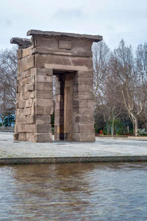 The Temple of Debod (Templo de Debod), an ancient Egyptian temple which was rebuilt in Madrid, Spain.のeditorial素材
