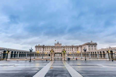The Royal Palace of Madrid (Palacio Real de Madrid), official residence of the Spanish Royal Family at the city of Madrid, Spain.のeditorial素材