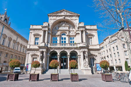 Entrance of the Municipal Theatre of Avignon, Franceのeditorial素材