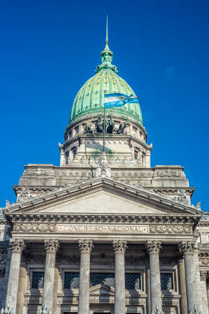 The Congress of the Argentine Nation (Spanish: Congreso de la Nacion Argentina), the legislative branch of the government of Argentina in Buenos Aires.のeditorial素材