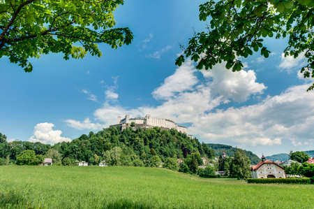 Hohensalzburg Castle (Festung Hohensalzburg) literally "High Salzburg Fortress" at Salzburg, Austriaのeditorial素材