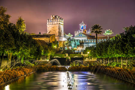 Alcazar of the Christian Monarchs (Alcazar de los Reyes Cristianos), also known as the Alcazar of CÃ³rdoba, a medieval Alcazar located in the historic center of Cordoba, Andalusia, Spainのeditorial素材