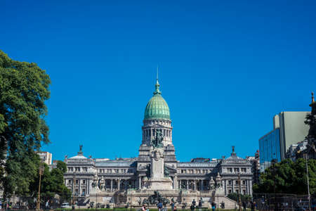 BUENOS AIRES, ARGENTINA - APR 12: Congressional Plaza (Plaza Congreso) is a public park facing the Argentine Congress on Apr 12, 2013 in Buenos Aires, Argentina.のeditorial素材