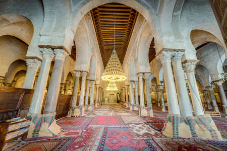 KAIROUAN, TN - MARCH 16, 2017: The Great Mosque, also known as the Mosque of Uqba, is one of the...