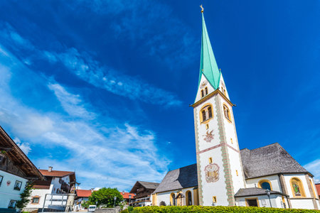 Mutters village near Innsbruck, western Austriaの写真素材