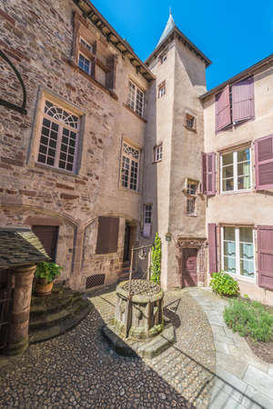 Medieval court yard in Rodez, Aveyron department of Midi Pyrenees, France