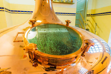 SALZBURG, AUSTRIA - JUNE 1, 2016: Augustinerbier, Austria s biggest beer tavern in Salzburgs Mulln neighbourhood.のeditorial素材