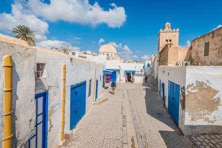 KAIROUAN, TN - MARCH 16, 2017: Kairouan is a UNESCO World Heritage site, founded by the Umayyads around 670 in Tunisia.のeditorial素材