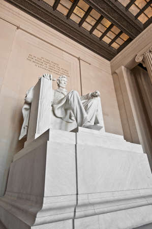 The Lincoln Memorial interior at the Mall in DC, USA