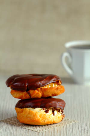 chocolate muffins with coffee cup