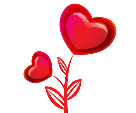 Flower of Love and vector illustrationのイラスト素材