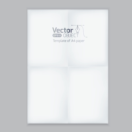 A4 Blank paper stack, mockup, white sheet of paper foldedのイラスト素材