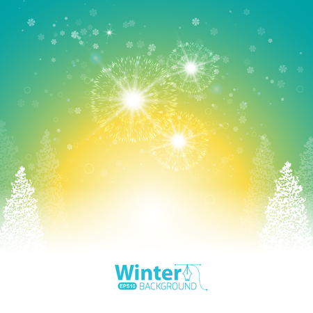 Christmas fireworks, banner with holidays greetingのイラスト素材