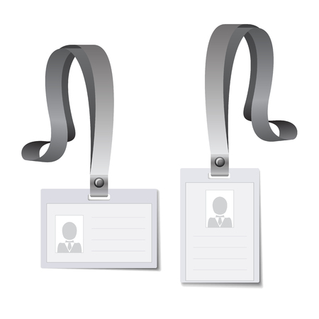 Identification white blank plastic id cards, Vector illustration.のイラスト素材