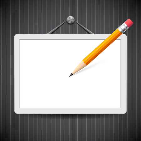 The frame on the wall with a pencil for notesのイラスト素材