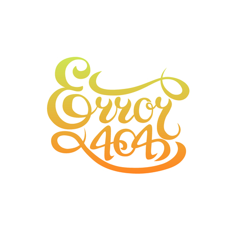 error 404 sign.Hand drawn lettering. Greeting card with calligraphy.