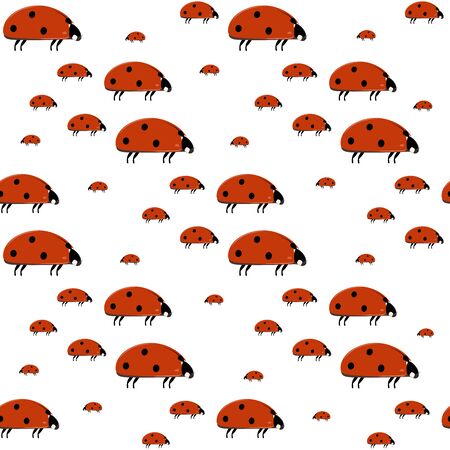 Seamless pattern with ladybugs familyのイラスト素材