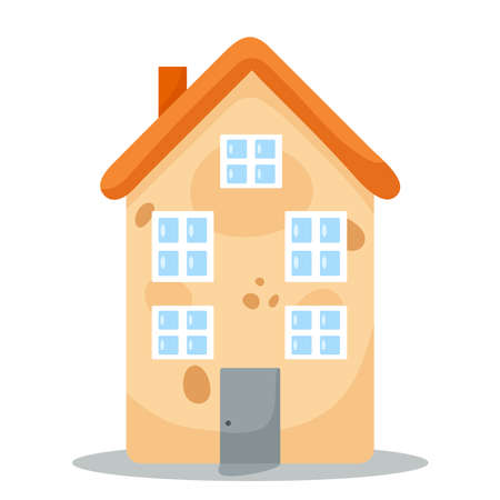 Cute house illustration on white background. Sweet home concept.のイラスト素材