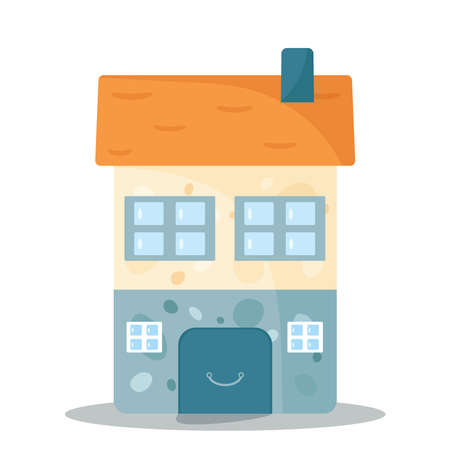 Cute house illustration on white background. Sweet home concept.のイラスト素材