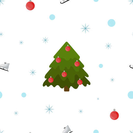 Seamless pattern with Christmas tree. Texture for fabric, wrapping paper. Cute Christmas and New...