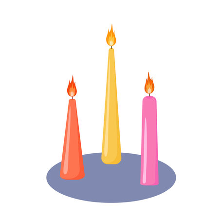 Decorative candles collection for relax, spa and aromatherapyのイラスト素材