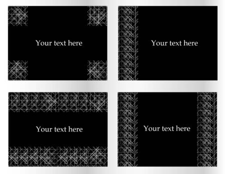 White straight lines, geometric vector background, a set of framesのイラスト素材