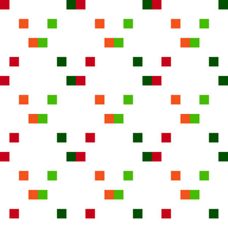 Multicolored vector pattern of squares and rhombuses