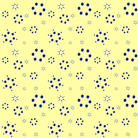 multicolored Molecule benzene vector background, seamless pattern; yellow, blueのイラスト素材