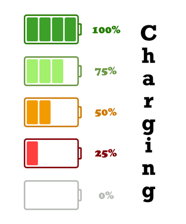 Multicolored vector illustration  of charging indicatorのイラスト素材