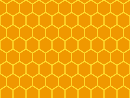 Multicolored vector seamless pattern of honeycomb. Yellow, orange colorのイラスト素材