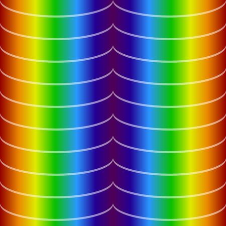 Rainbow line vector seamless pattern. Light cylinders.のイラスト素材