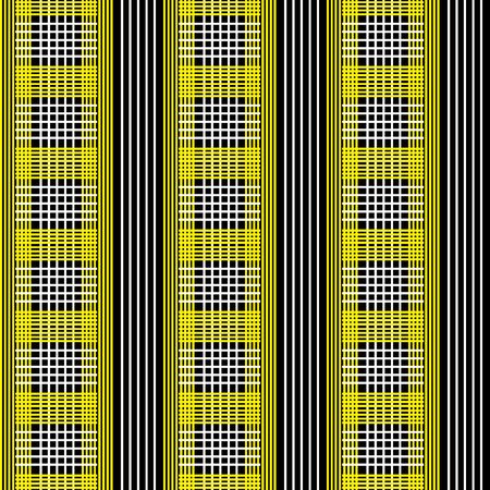 Checkered Vector seamless pattern.Yellow, white and black background.