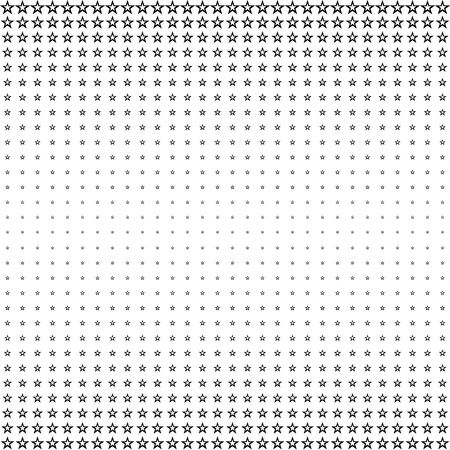 Vector seamless pattern of star. Monochrome minimalist background. Simple texture from different star. Black and white color.のイラスト素材