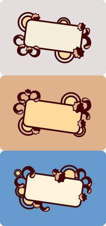 three stickers on colorful background - vectorのイラスト素材
