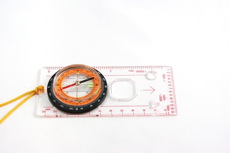 magnetic compass on white backgroundの写真素材
