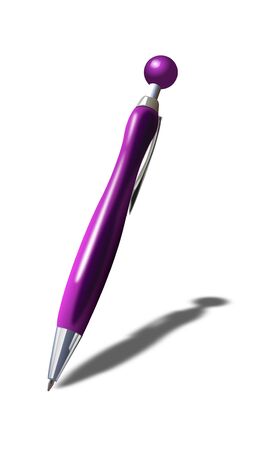 Pink pen isolated on white background - illustrationの写真素材