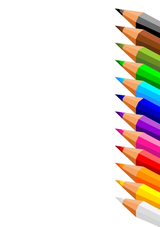collection of crayons on white backgroundのイラスト素材