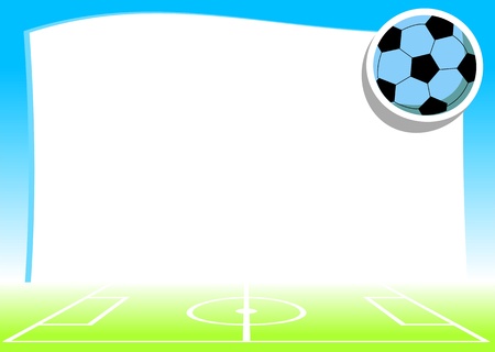 empty background with pitch and ball -  football  soccer  theme - vector illustrationのイラスト素材